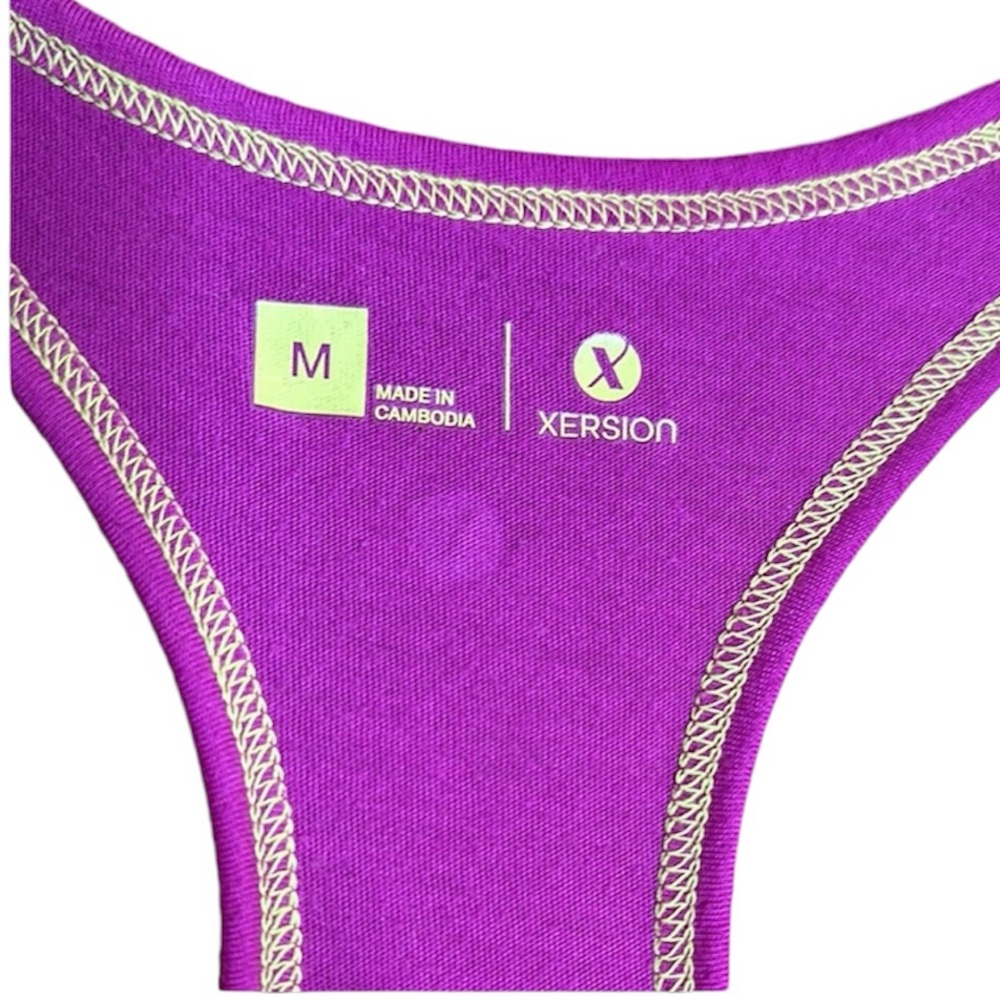 Xersion vibrant purple/fushia sleeveless Racerback tank “Almost doesn’t count” - Picture 3 of 11